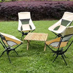 Ergonomic High Back Folding Camping Chair, 360° Rotatable, Breathable Mesh, Steel Frame, Quick Fold, Outdoor Essential