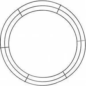 KGUH Round Metal Wire Circle Wreath Frame Form Hanger Green 18 Inch Set of 2 with 12 Garland Ties