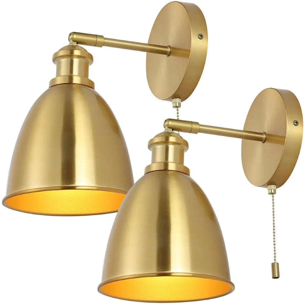 JONATHAN Y Hudson 6.5in Iron LED Dimmable Wall Lamp - 9W, AC Power Supply, Metal Shade, Contemporary Indoor Farmhouse Decor Wall Sconce (1 Socket, 1 Warm Light Bulb)