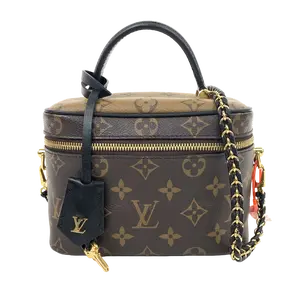 Pre-owned Louis Vuitton Leather Crossbody Bags Brown Monogram and Monogram Reverse Coated Canvas Vanity PM Gold Hardware JV00115 NO1