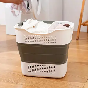 Space Saving Design 43L Laundry Hamper, Portable Washing Machine Non-Slip Grip Handles - Collapsible Laundry Clothes Hamper For Laundry Room Organizer