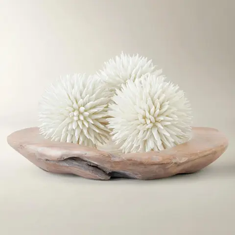 Z Gallerie 3-Piece 7" Diameter Water-Free Faux Allium Sphere Decor Set - Green, Black, White Long-Lasting Stays Green Interior Decoration Accessories for Home Living Room (Pairs with Succulents) Home Decor Items