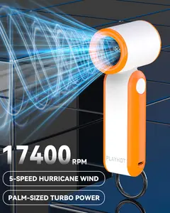 PLAYHOT D01 High Speed Handheld Fan – 17400RPM Fast Cooling, 8 Hours of Continuous Use, 5 Speed Options, Compact for Outdoor/Camping/Trips