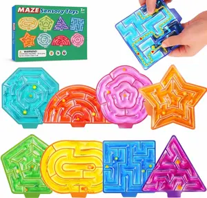 8-Pack Maze Sensory Toys for Kids - Quiet Fidget Toys for Autism, Stress Relief, STEM Learning, Travel Essentials for Road Trips, Screen-Free, Birthday Gifts