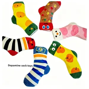 Sock Plush Dog Squeak Toy - Crinkle Paper, Squeaker, Interactive Treat Dispenser, Chew-Resistant Teething Toy for Small/Medium Dogs, Squeak Squeak Toys