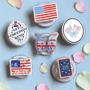 Patriotic Coquette USA Flag MagSafe Phone Grip 250th Anniversary 1776–2026 Floral Bow Design Magnetic Pop Socket & Kickstand, Kindle Grip Gift