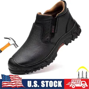Mens Waterproof Work Boots Composite toe Safety non-slip Shoes Indestructible Non Slip Indestructible Puncture Proof Construction lifesaver Boots for Men Safety steel Toe shoe men Footwear for Welder trendy protection comfortable work sneakerGift