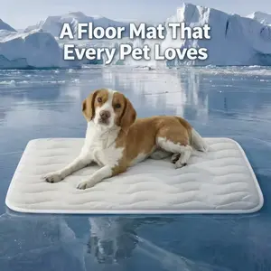 Cooling Thin & Thick Mat for Dogs Washable Pet Cooling Pad No Gel No Electric Non-Slip Summer Crate Bed for Large Dogs Comfortable Floor Mat Foldable Adjustable Temperature