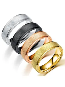Minimalist Matte Titanium Steel Finger Rings, Plain Band Rings for Women & Men, Non-Tarnish Fashion Jewelry, Assorted Styles Versatile Rings for Everyday Wear