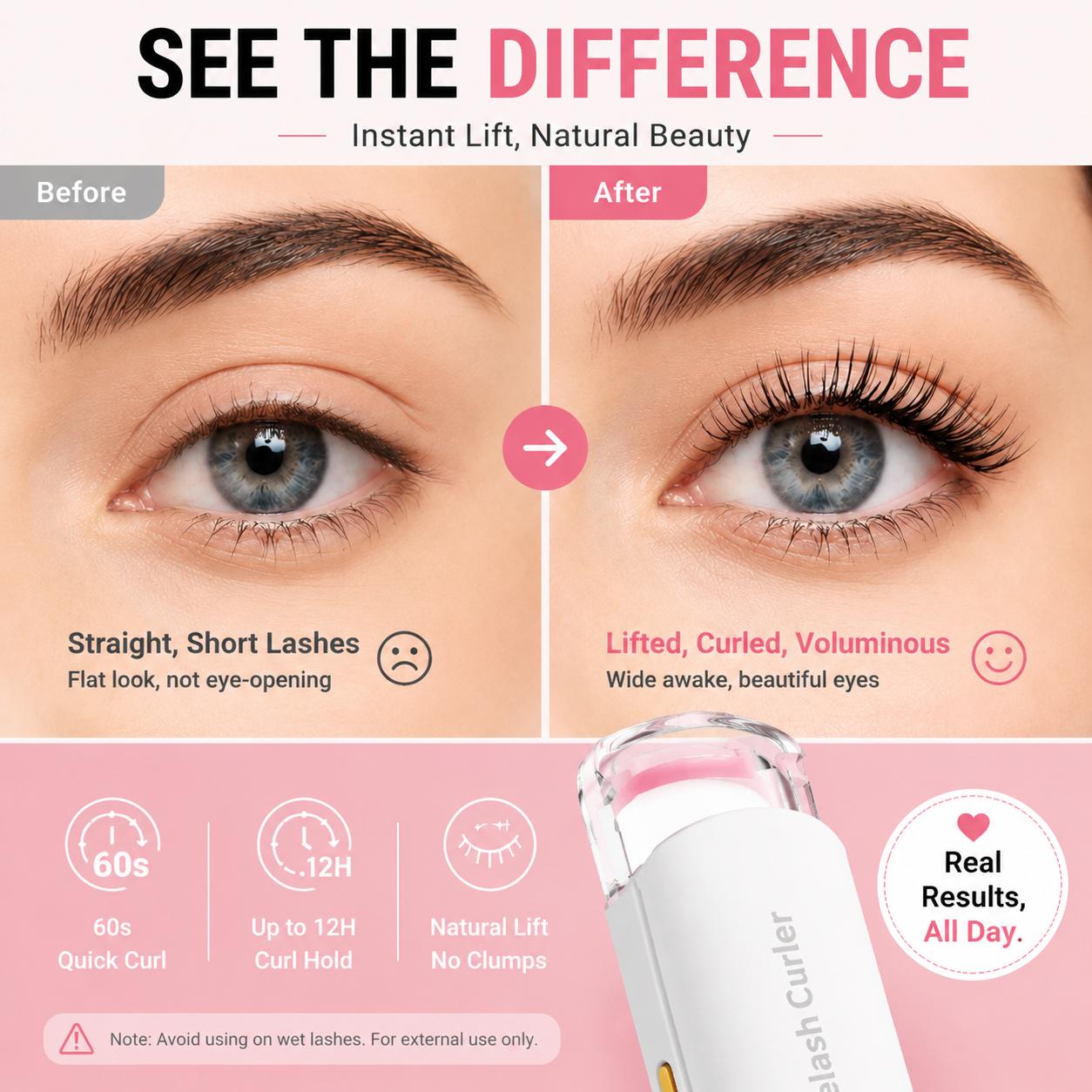 Thermal Eyelash Curler – USB Rechargeable with Thermo-sensitive Silicone Pad Fast Curling, Small Lifting Curler for Eyelashes – for Women, Girls, Home, Travel, Curly and Stylized Thermal Eyelash Curler – USB Rechargeable with Thermo-sensitive Silicone Pad Fast Curling, Small Lifting Curler for Eyelashes – for Women, Girls, Home, Travel, Curly and Stylized