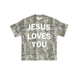 Unisex Jesus Loves You Dead Leaves Camo T-shirt camo T_Shirt.