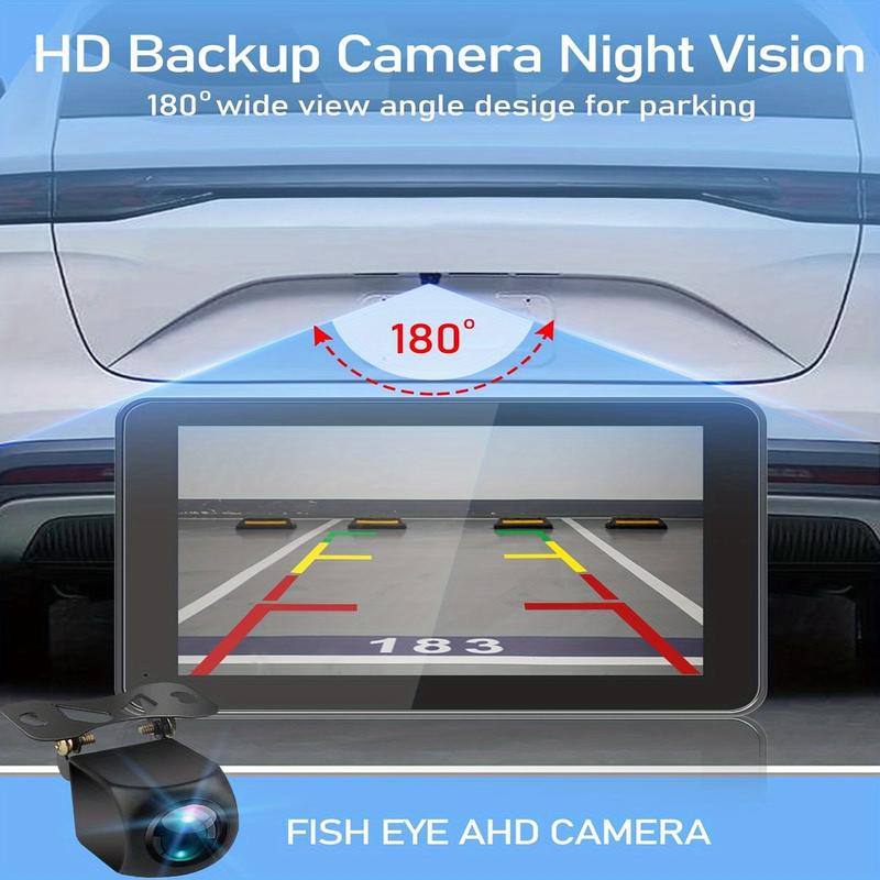 2026 New 7-inch Wireless Car Display With Built-in Audio System, Ultra HD Touchscreen, 1080P Backup Camera, Dashcam, Wireless Connectivity, GPS Navigation, Supports CarPlay And Android Auto, Mirror Link, FM Radio, AUX/USB/TF Ports. Fits All Vehicle