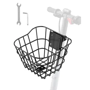 Front Bike Basket For Electric Scooters And Bikes With Fixed Bracket - Universal Front Mounted Carry Basket For Kids And Adults - Durable Weather Resistant Metal Mesh Storage Carrier For Urban Commute And Shopping