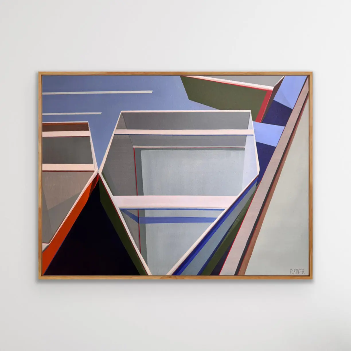 By the Dock - 30x40 Geometric Boat Art | Shilo Ratner
