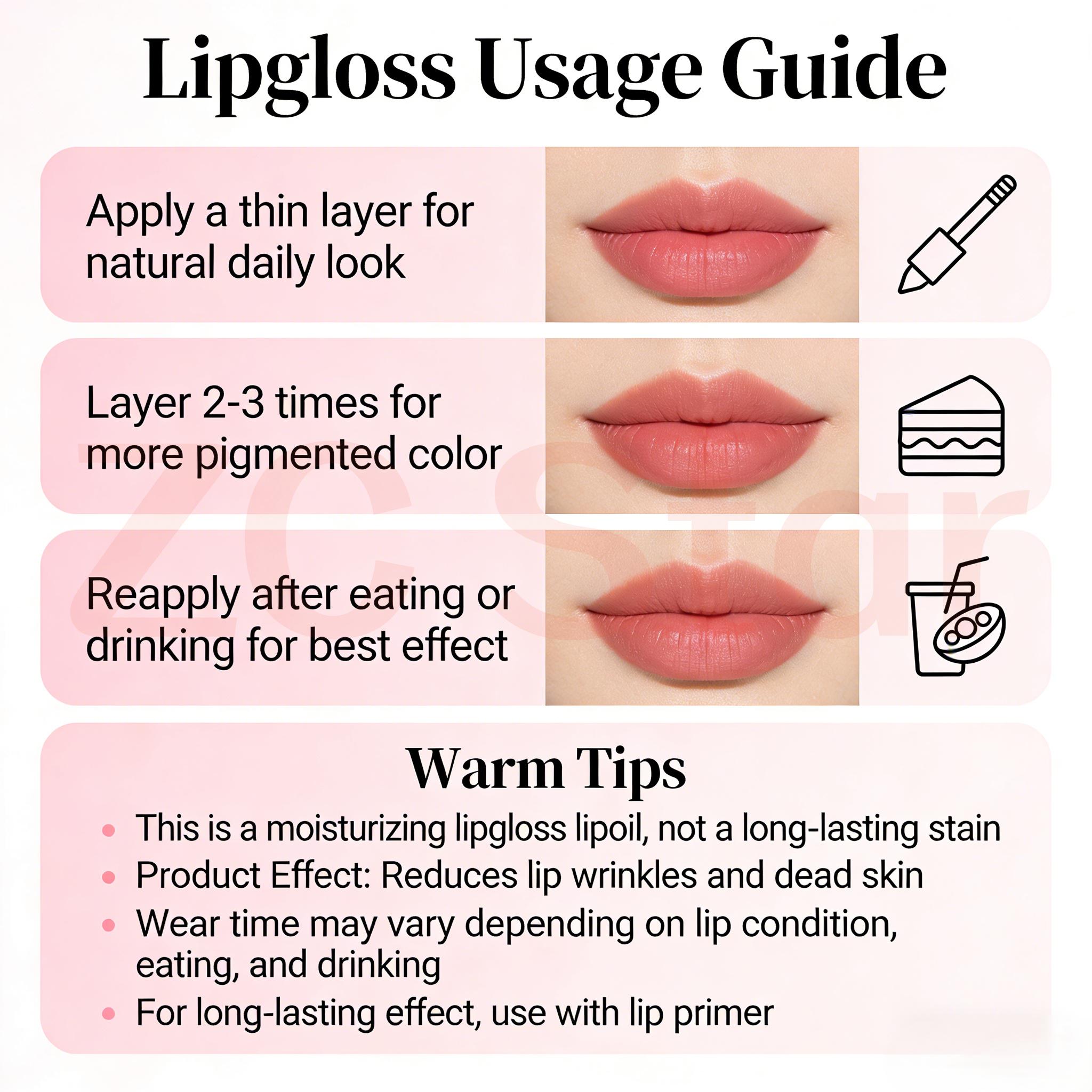 3 PCS/set Lip Balm Lip Gloss, Moisturizing Hydrating Lip Glaze, Glossy & Non-sticky Lip Stick, Plumping Lip Oil Lip Stick Cosmetic for Girls & Women, Makeup