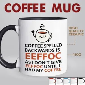 Lock&Knock - EEFFOC Funny Coffee Mug, Don’t Talk To Me Before I Have My Coffee, Sarcastic Morning Mood Mug 11oz, Drinkware Cup