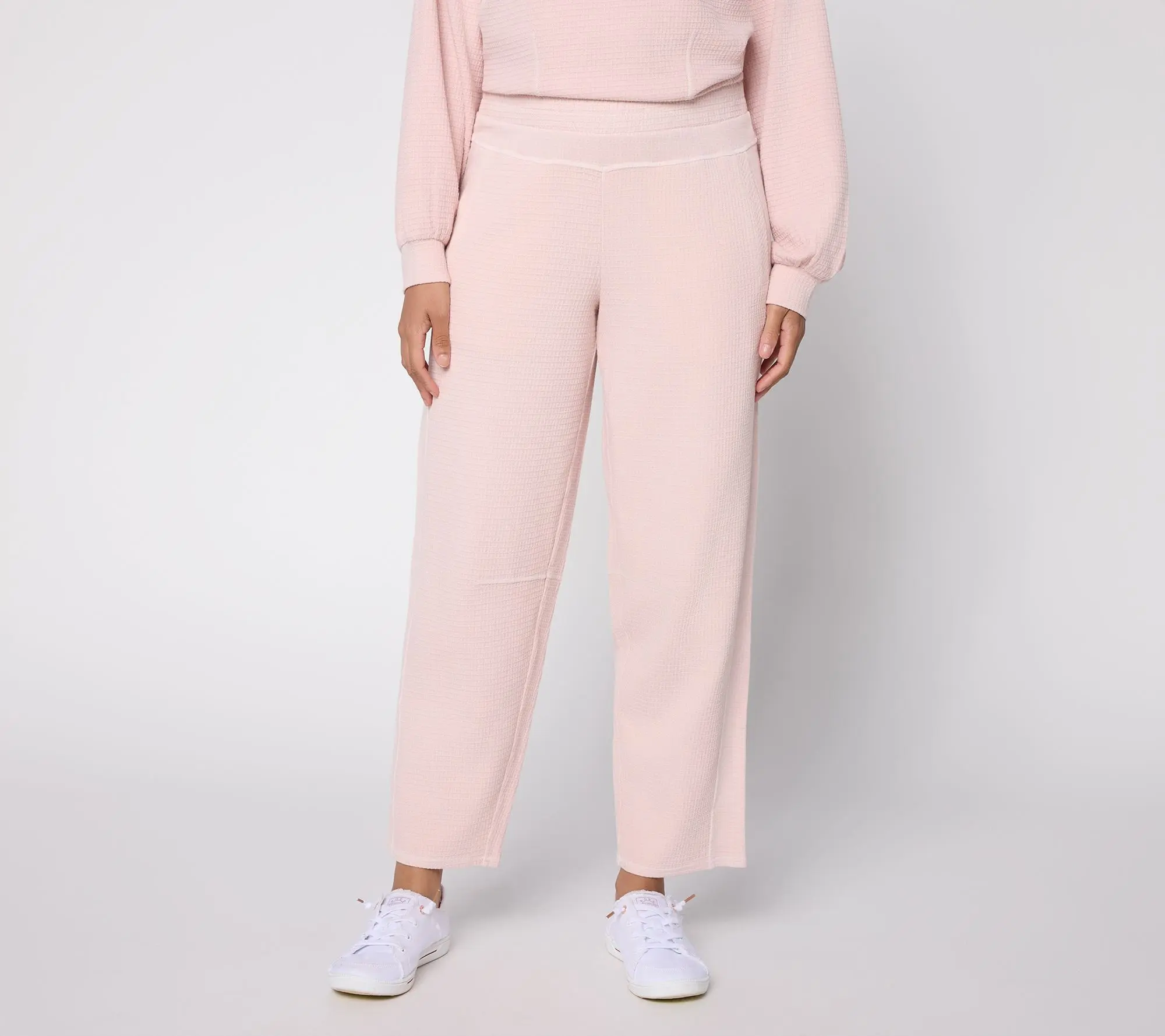 AnyBody Petite Washed Waffle Modified Barrel Pant
