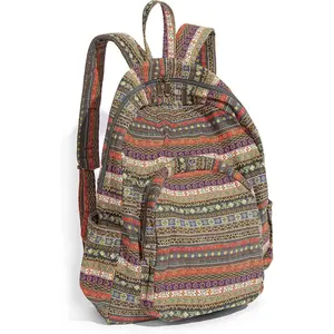 OPQRSTU Women Hippie Hand Bag Large Capacity Bohemian Bag Portab Tourist Fashion Backpacks (Green yellow)