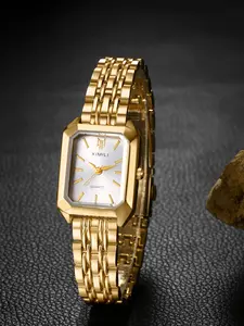 Women's Fashion Rectangle Dial Watch, Simple Stainless Steel Band Quartz Watch, Trendy All-match & Exquisite Watch for Birthday Gift, Elegant Quartz Watch