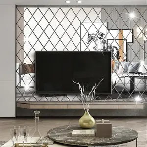 3D Diamond Mirror Stickers, Acrylic Triangle Self-Adhesive DIY Wall Decals, Home Decor for Living Room, 10/17/32/58 Pieces