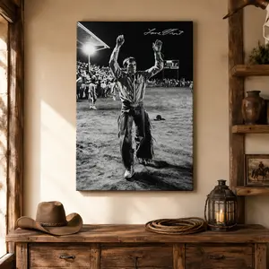 Vintage Lane Frost Poster with Signature, Legendary Bull Rider Rodeo Scene, Classic Western Wall Art, Aesthetic Print bathroom bedroom living room decor high-definition Artwork Decoration