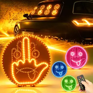 HYRORA Car Gesture Decorative Lights Ambient Lighting Rechargeable Led Gesture Lights for Car Road Rage Led Signs calm road rage  Remote Control 8 Mode Fun Finger Lights (1 Pacs) Automotive truck stuff Car Accessories led lights for