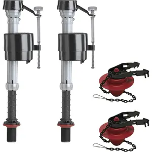 Universal Toilet Repair Kit - 2 in. Flapper and Fill Valve Replacement - Adjustable Water-Saving Toilet Parts - Durable Leak-Proof Components - Easy DIY Installation for Home Plumbing Fixes