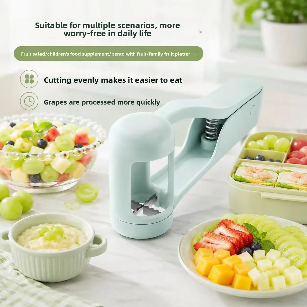 Grape Cutter - Multi-Functional Fruit Divider Separator Slicer Gadget for Fresh Fruit, Home Kitchen Utensils