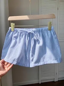 Women's Summer Striped Drawstring Shorts, Cute Casual Loose-Fit, Elastic Waist, Perfect for Beach Vacation and Daily Wear