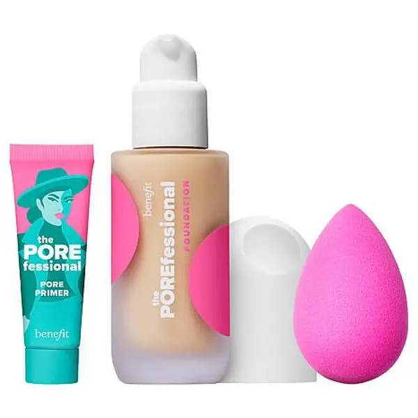 Benefit Cosmetics POREfessional Foundation & Primer Set w/ Sponge