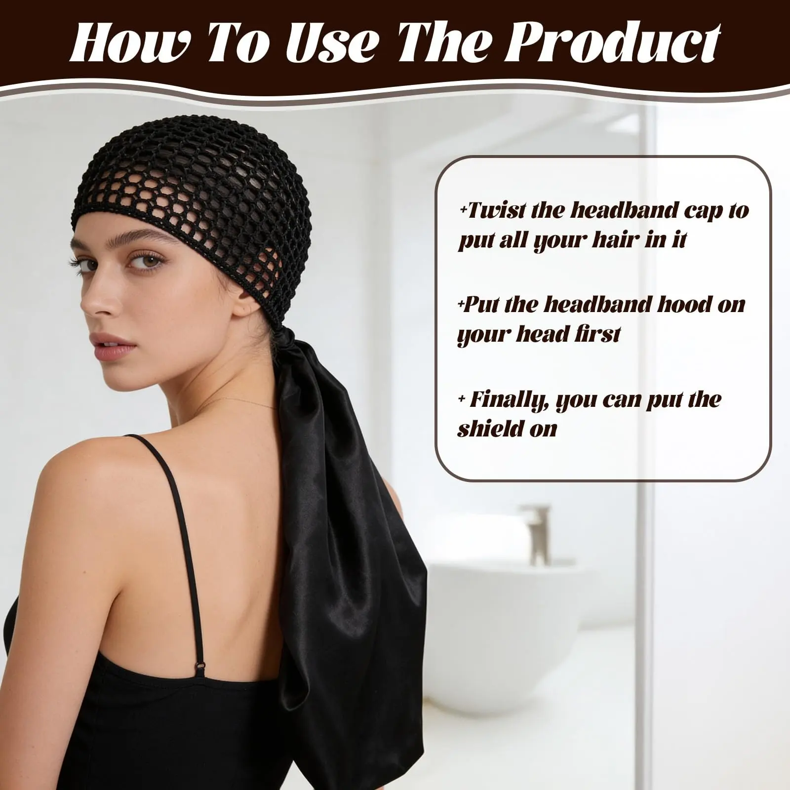 2-in-1 Silk Press Wrap Cap & Bonnet - Versatile Hair Protection for Smooth Styles, Perfect for Silk Pressed Hair, Comfortable Fit, Lightweight Design, Ideal for Nighttime Use and Daily Styling, Keep Your Hair Sleek and Frizz-Free!