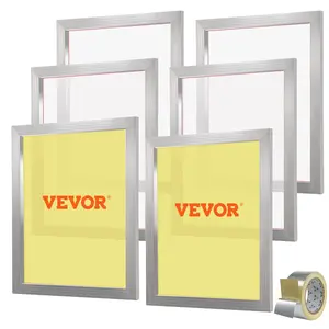 VEVOR Glossy Screen Printing Kit with 6 Mesh Panels, 6-Piece 20x24in Aluminum High-Tension Nylon Mesh Frames, 160-Count Sealing Tape for T-Shirt DIY Projects