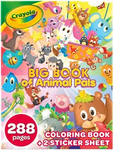Crayola Coloring Book, Big Book of Animal Pals, 288 Coloring Pages, Gift for Kids, Age 3, 4, 5, 6