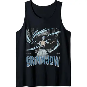Grimmjow Vintage Tank Top, Bleach Retro Sleeveless Shirt, Grimmjow Jaegerjaquez Anime Tank, Classic Streetwear Muscle Tee, Vintage Espada Graphic Top, Bold Anime Core Tank For Fans