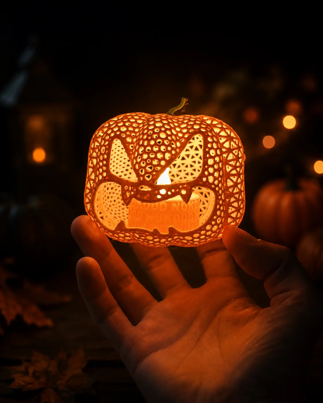Halloween Mini Jack O'Lantern 3D Printed Ornament – Holiday Pumpkin Decor