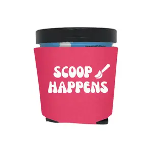 Ice Cream Pint Coolers, Scoop Happens, Funny Ice Cream Pint Sleeves, Funny Party Favor and Gift Ideas, Foam Holder for Ice Cream Lover