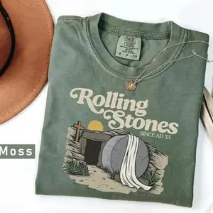 Comfort Colors Rolling Stones T-Shirt, Easter Clothes, Jesus Apparel, Catholic Shirt For Kids, Gift For Christian Woman, Faith-Based Tee