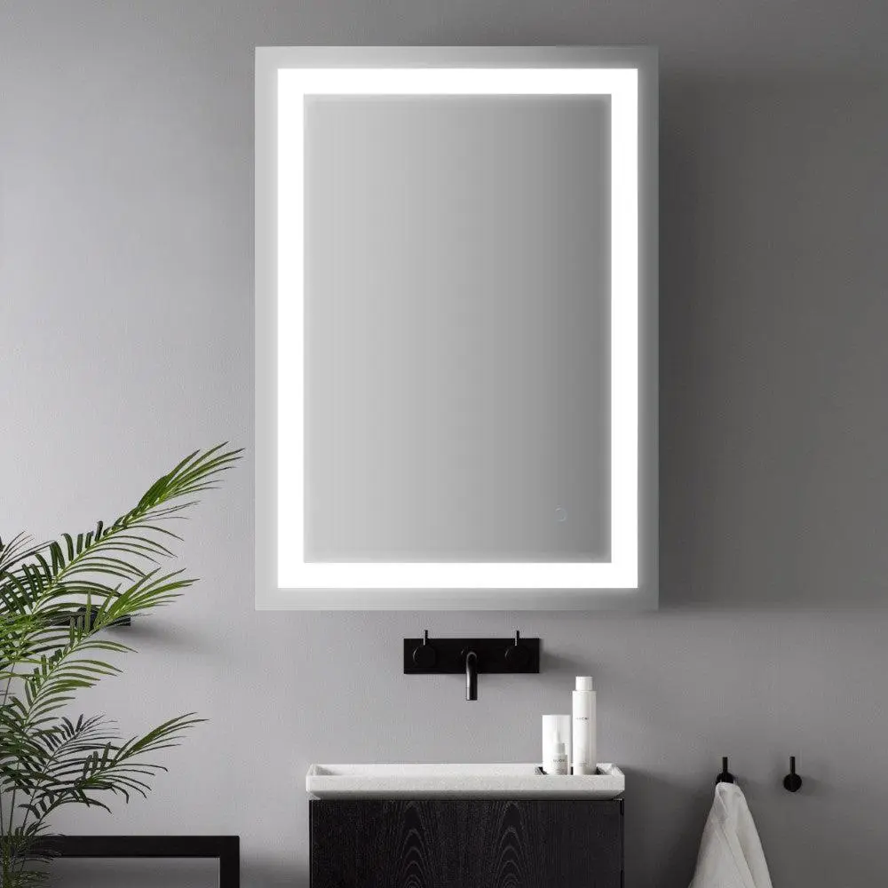 JONATHAN Y Remy Rectangular Frameless Antifog Front-Lit Wall Bathroom Vanity Mirror with Smart Touch JONATHAN Y Remy Rectangular Frameless Antifog Front-Lit Wall Bathroom Vanity Mirror with Smart Touch