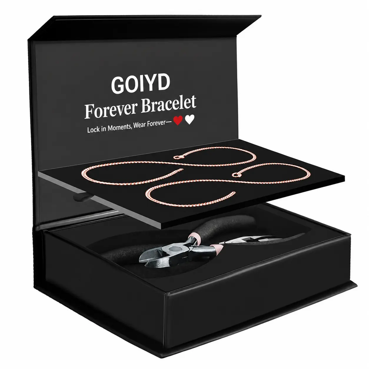 【Couple Gift】Unisex Permanent Lock Couples Bracelet Bundle - Bangles Bracelets Set with Heart Motif & Special Clasp, Ideal for Anniversary, Birthday