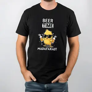 Funny Beer Time T-Shirt – Funny Tee, Sweatshirt & Hoodie, Casual Cotton Tees, Crew Neck Graphic T-Shirt Sweatshirts