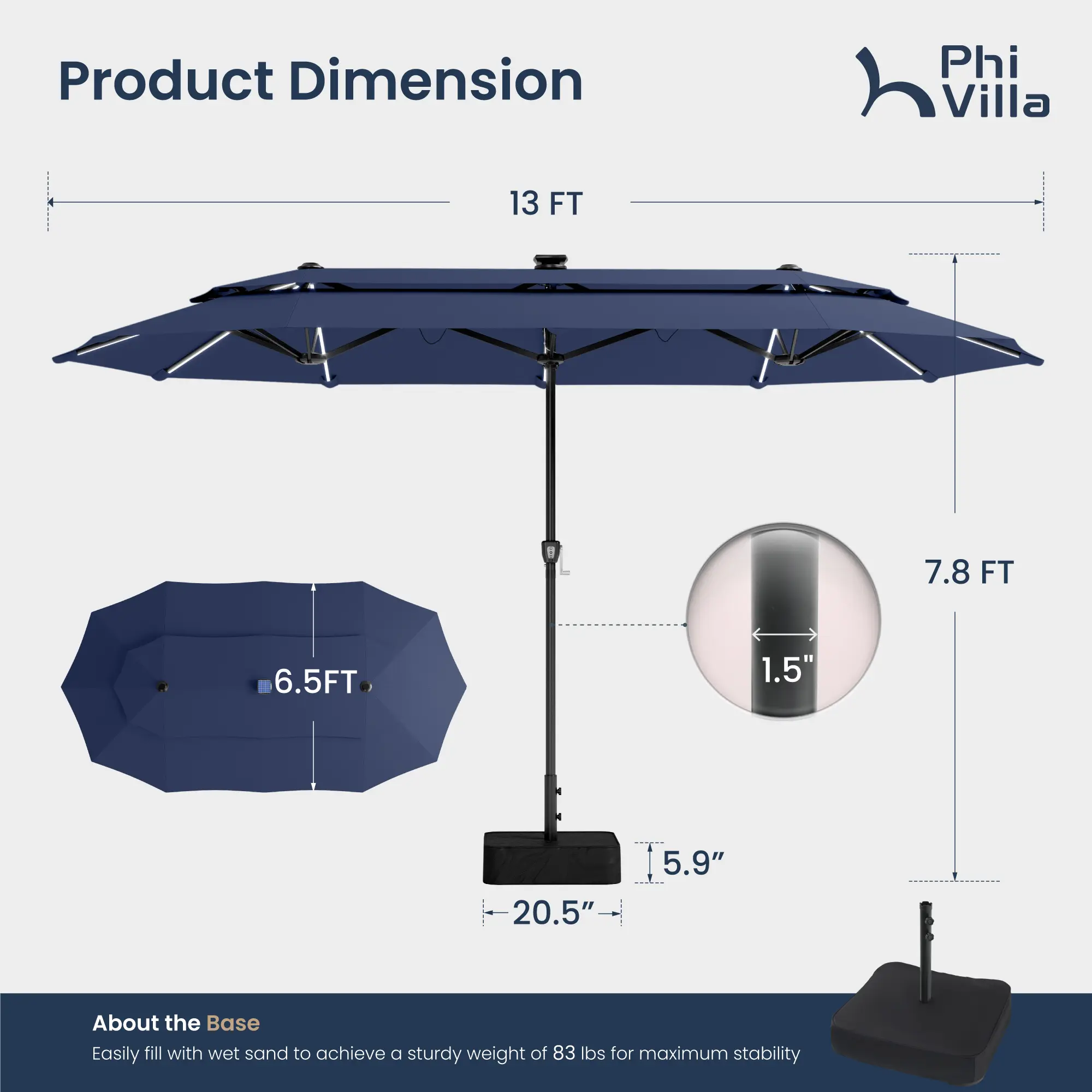 50 off rite aid patio umbrellas Shademaker Polaris 340RT 10 x 13 Rectangular Cantilever Umbrella