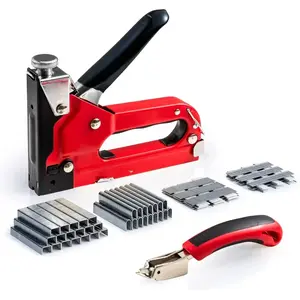 Upholstery Heavy Duty, 4 in 1 Stapler Gun with 6000 Staples, Remover, Manual Brad Nailer Power Adjustment Stapler Gun for Wood, Upholstery, Carpentry, Decoration DIY Staple GunQuesear