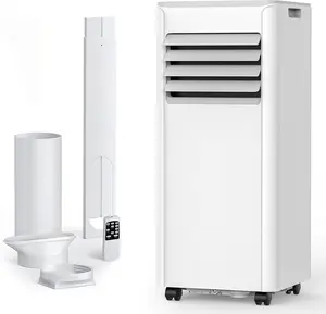 8,000 BTU Portable Air Conditioner Cools up to 350 SQ. FT, 4 in 1 AC Unit with Powerful Cooling, Sleep Mode, 24H Timer, Air Cooler with Window Installation Kit, for Bedroom, Apartment(WHITE)