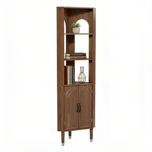 73" Tall Corner Cabinet with Adjustable Shelves-Storage Cabinet for Living Room