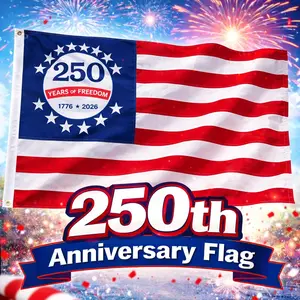 250th Anniversary USA Flag 3x5 Ft, True Double-Sided Embroidered 2026 American Commemorative Flag, 210D Heavy Duty Nylon for Indoor Outdoor,summervibes