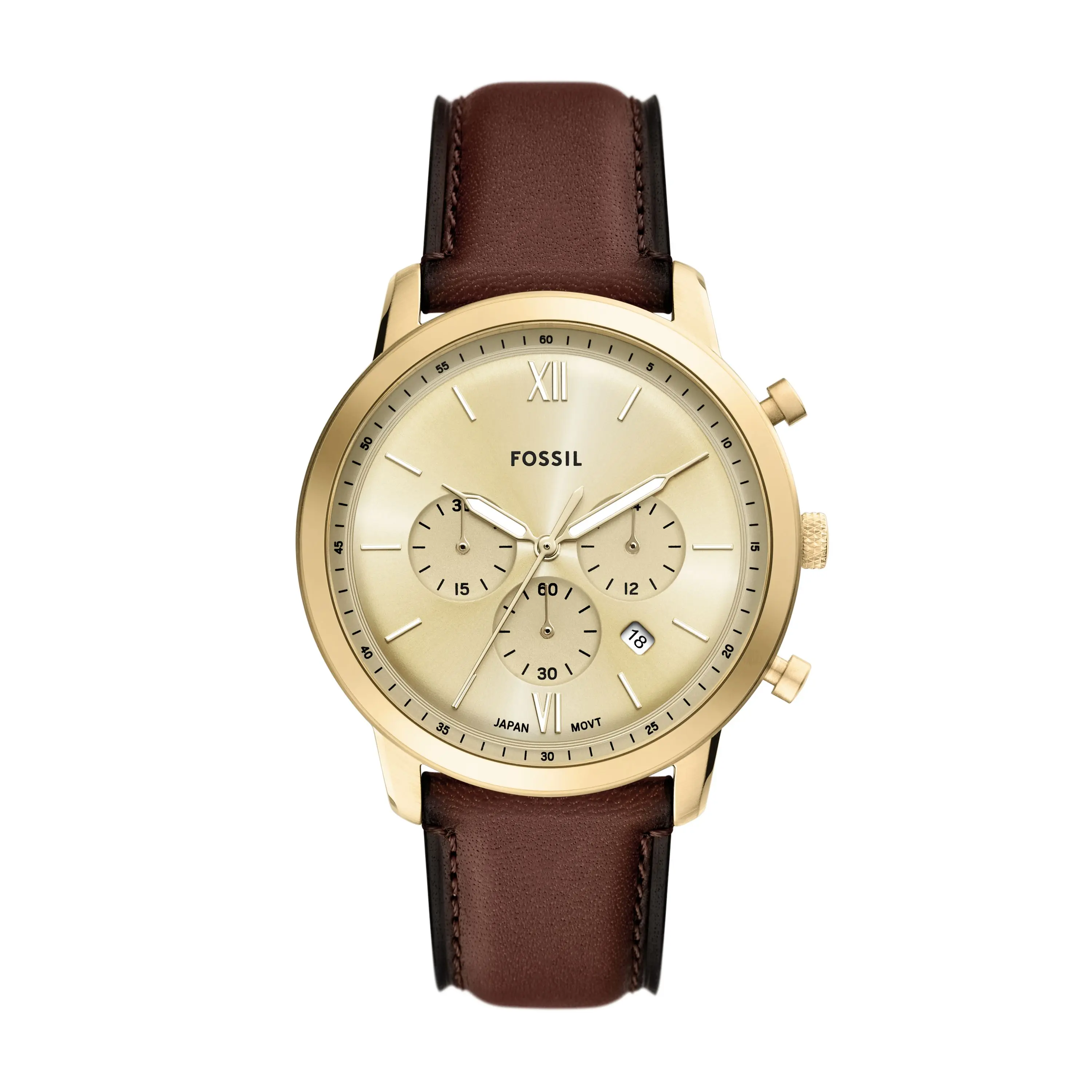 Fossil Men's Neutra 44mm Chronograph, Gold-Tone Stainless Steel Watch