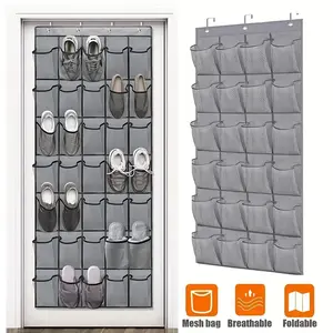 24/28 grid pocket shoe storage rack, hanging rear door bag space saving storage bag sundries organizer, fabric wardrobe sundries shoe storage bag