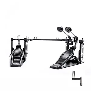 Double Bass Drum Pedal - with Adjustable Beater Head, Double Chain Drive Foot Kick Pedal with Drum Key, Heavy Duty Chain Drive for Fast Metal/Rock Drumming Long - Lasting Performance for Gigging Drummers. (SC-ST-HT）