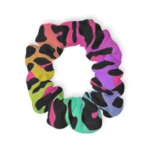 Rainbow Leopard Scrunchie