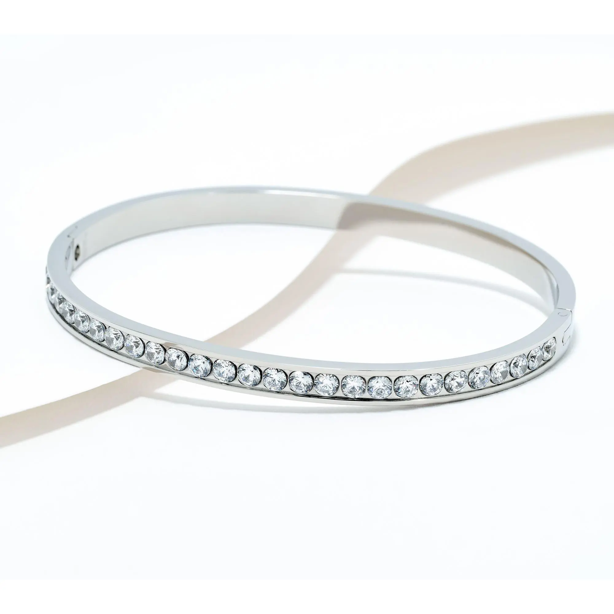 Steel by Diamonique Pave Bangle